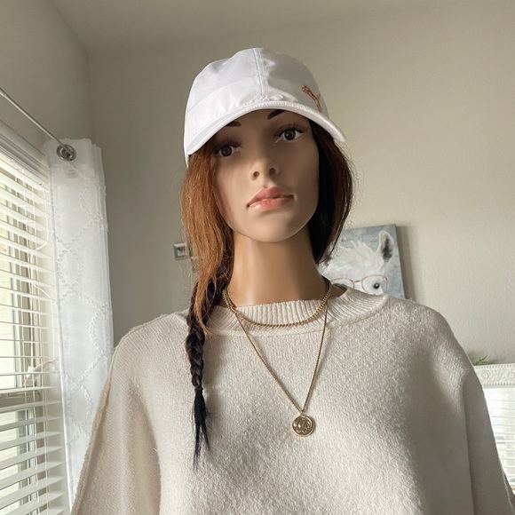 White Puma Baseball Hat Cap Rose Gold - Picture 4 of 8